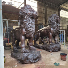Decorative Life Size Outdoor Bronze Statue Lion Sculpture for Sale